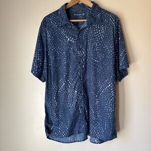 Abercrombie & Fitch Button Down Shirt Mens XXL Blue Camp Shirt Preppy Travel